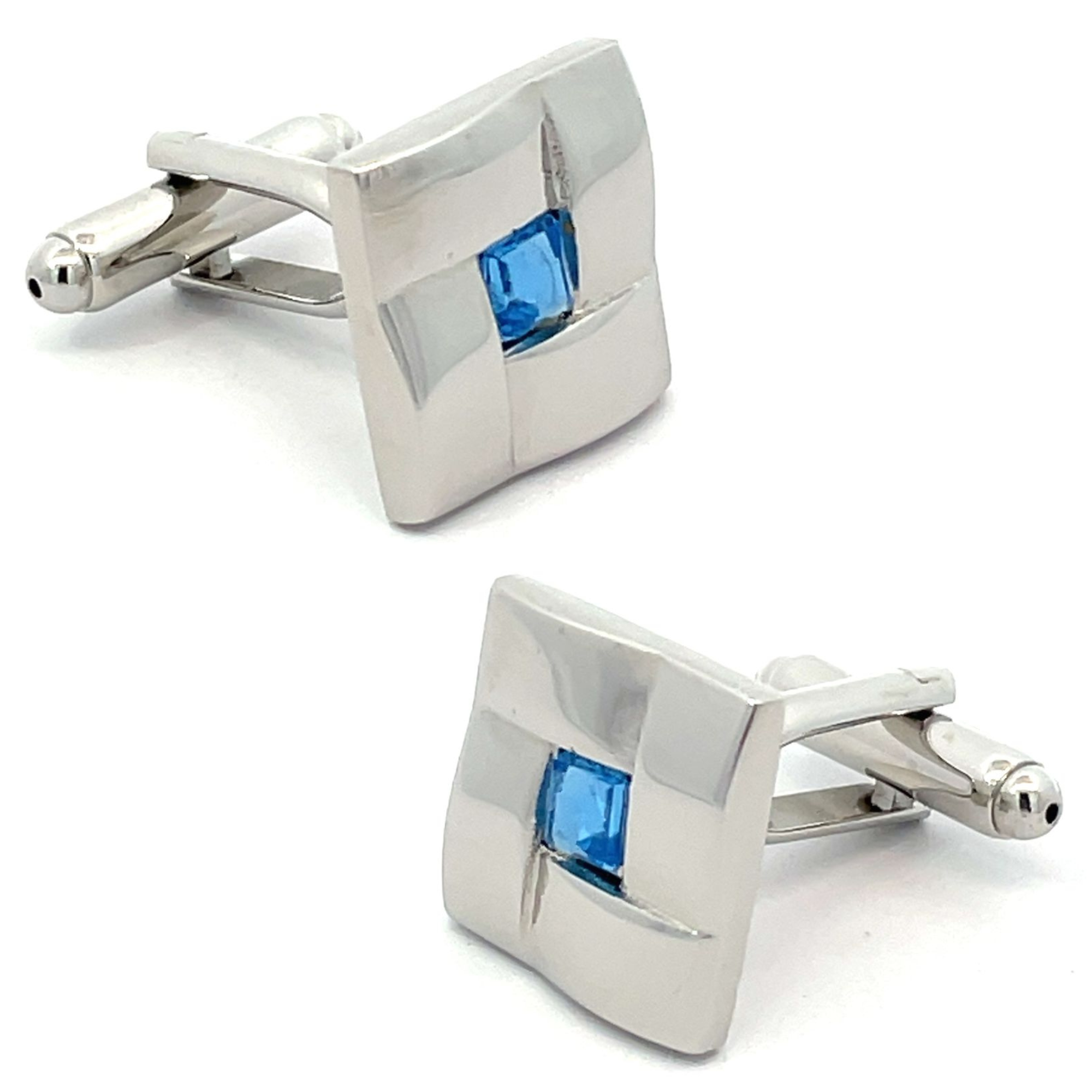 Sky Blue Weave Cufflinks