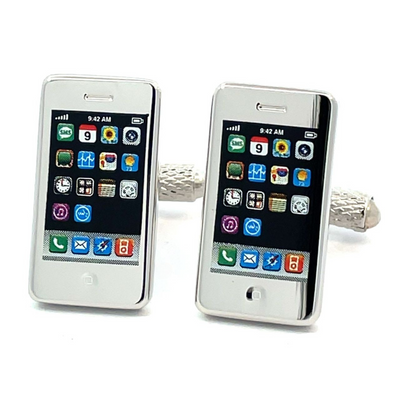 Silver Smart Phone Cufflinks