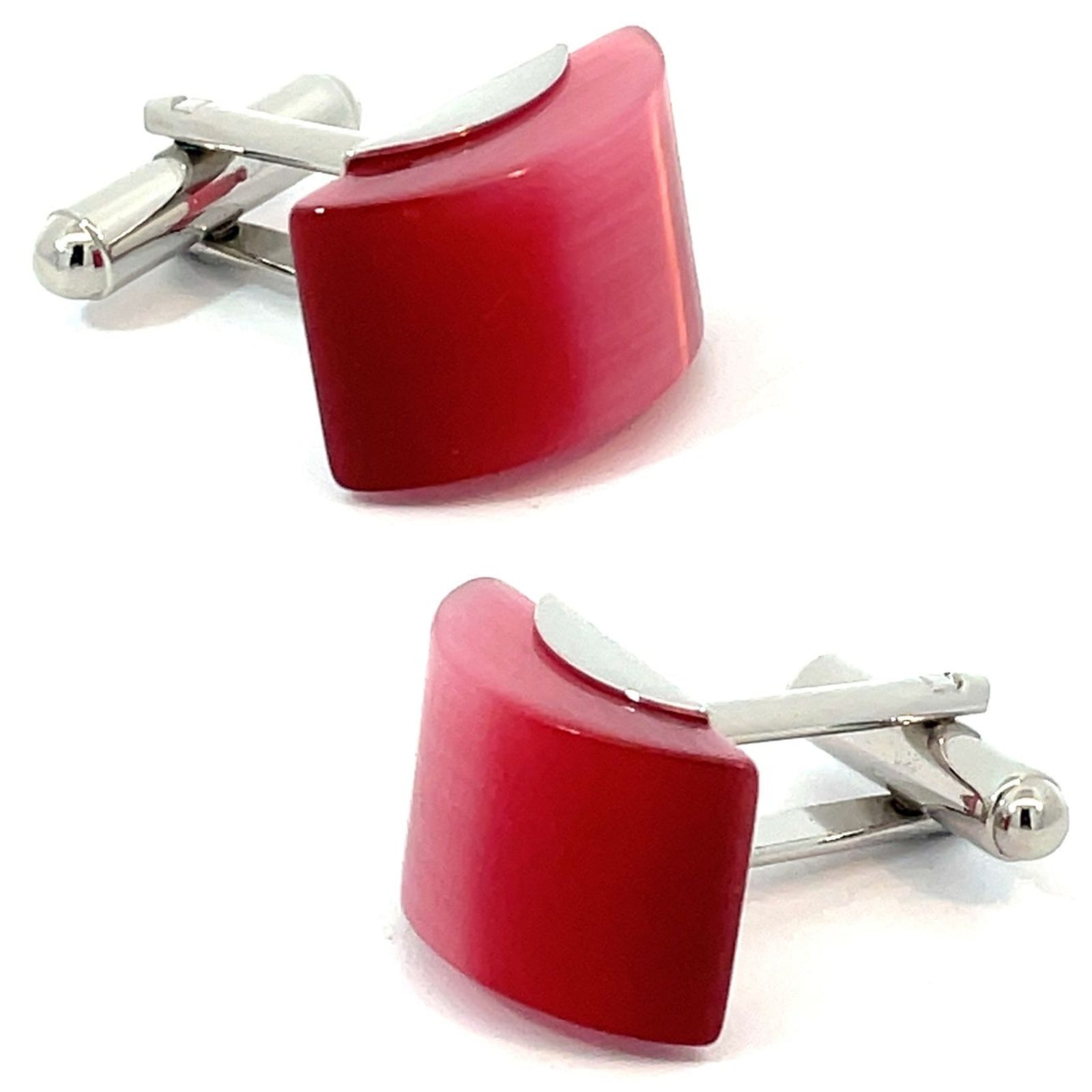 Pink Catseye Arch Cufflinks