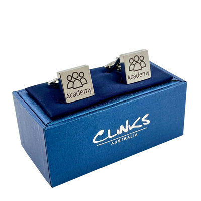 Your Logo Here Engraved Cufflinks in Silver