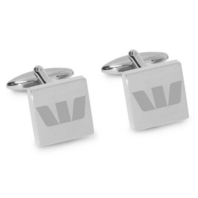 Your Logo Here Engraved Cufflinks in Silver