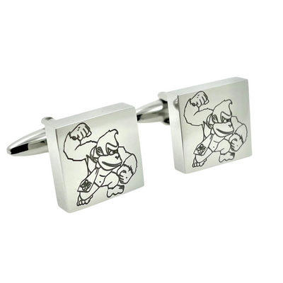 Your Logo Here Engraved Cufflinks in Silver