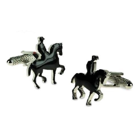 Horse and Rider Silhouette Cufflinks