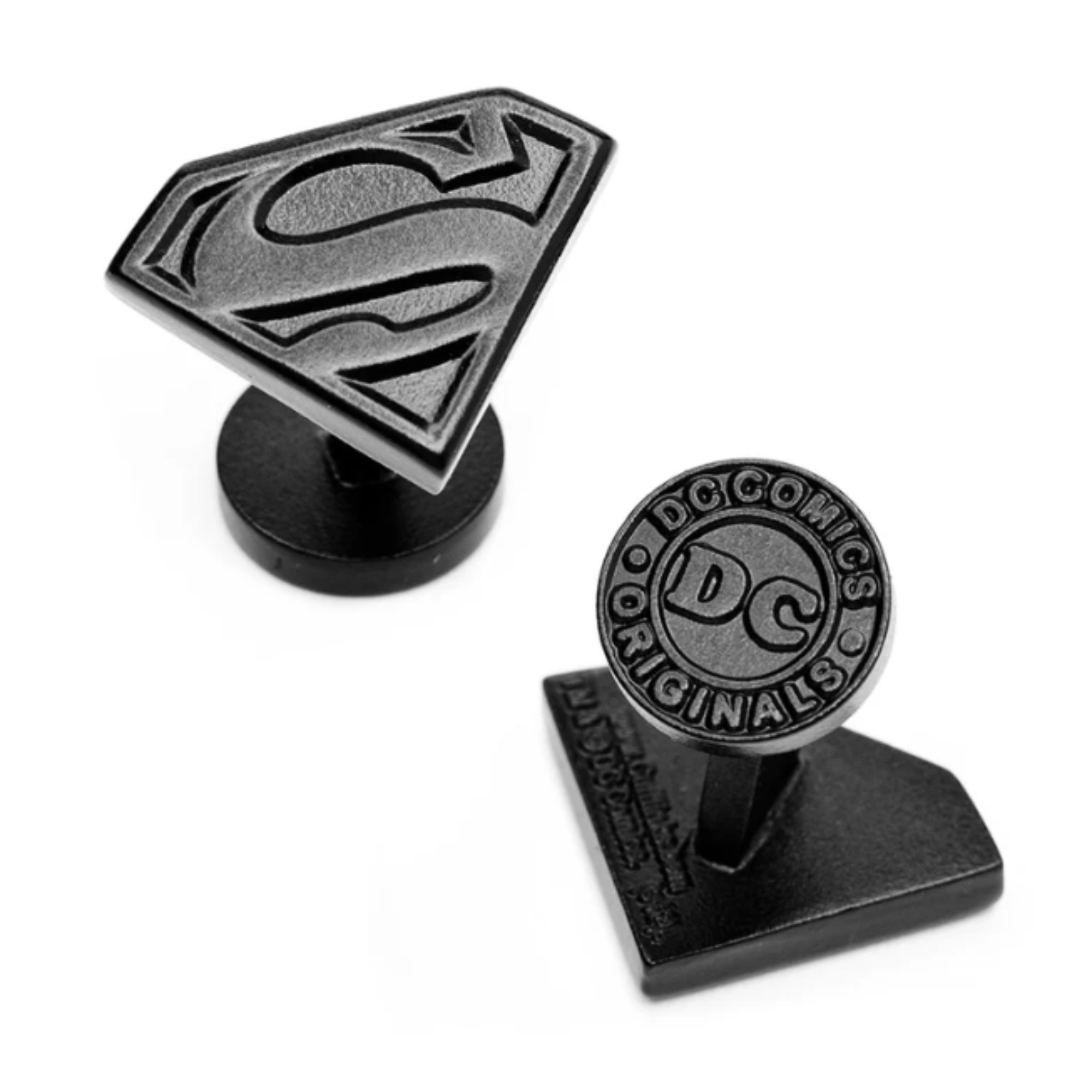 DC Superman Shield Satin Black Cufflinks