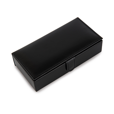 8 Pair Bonded Leather Black/Blue Cufflink Storage Box