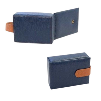 Real Leather Cufflink Wallet - Blue