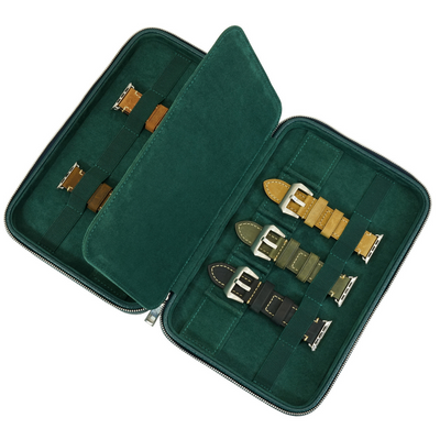 10 Slots Green Leather Watch Straps Box