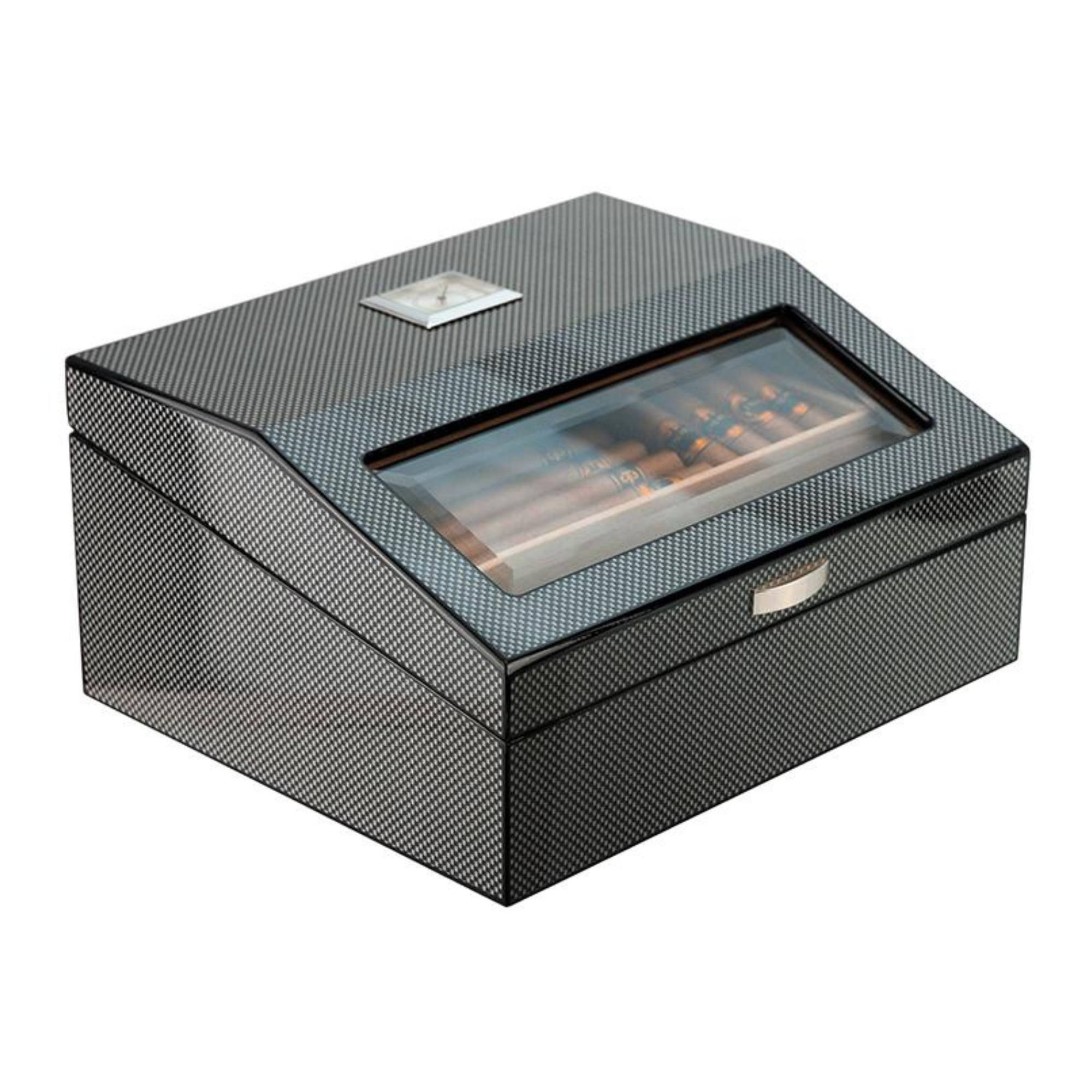 50 CT Carbon Fibre Cigar Humidor Wooden Cabinet for Cigars