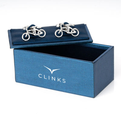 Modern Silver Bicycle Cufflinks