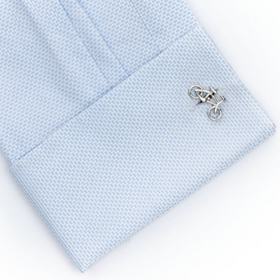 Modern Silver Bicycle Cufflinks