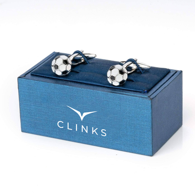 3D Black and White Soccer Ball Football Cufflinks