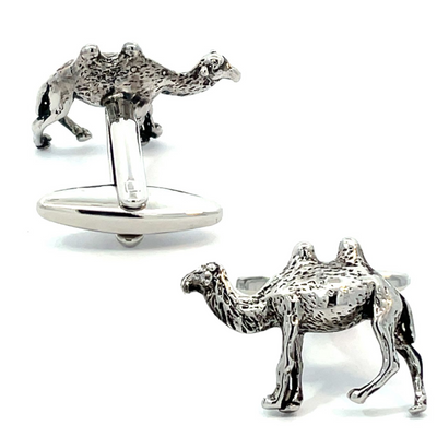 Camel Cufflinks in Antiqued Silver