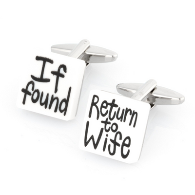 If found Return to Wife Cufflinks