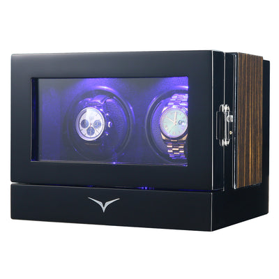 Sydney Watch Winder Box for 2 Watches in Black