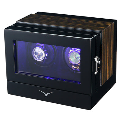 Sydney Watch Winder Box for 2 Watches in Black