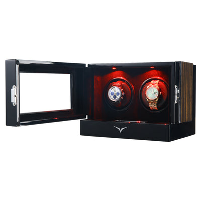 Sydney Watch Winder Box for 2 Watches in Black