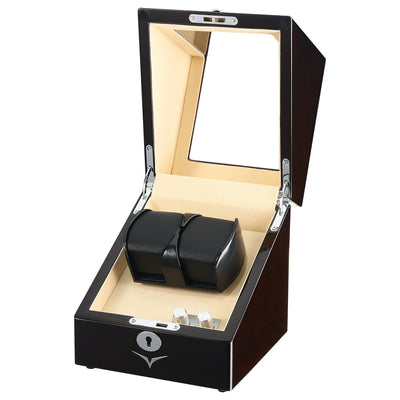 Lindeman Mahogany Watch Winder Box for 2 Watches (Single Rotor)