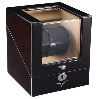 Lindeman Mahogany Watch Winder Box for 2 Watches (Single Rotor)