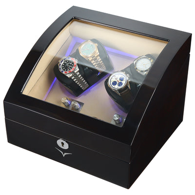 Avoca Watch Winder Box 4 + 4 Watches in Mahogany