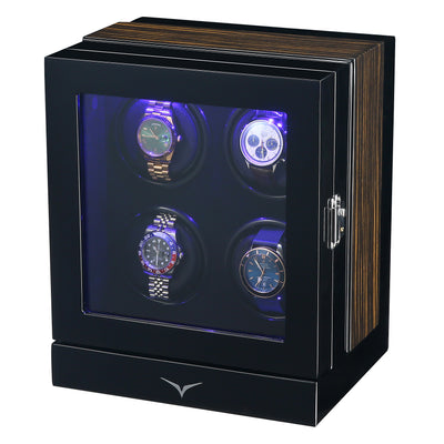 Sydney Watch Winder Box for 4 Watches in Black