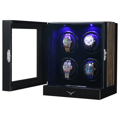 Sydney Watch Winder Box for 4 Watches in Black