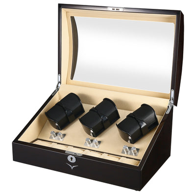 Avoca Watch Winder Box 6 + 6 Watches in Mahogany