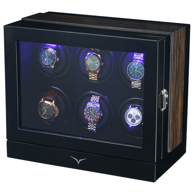 Sydney Watch Winder Box for 6 Watches in Black