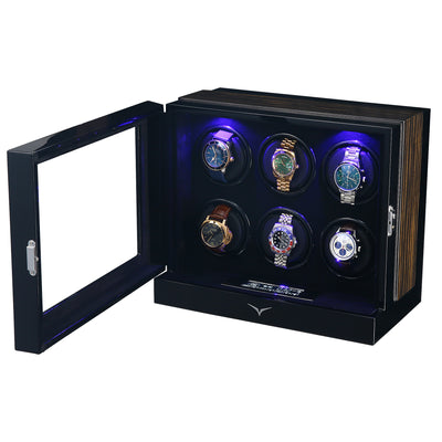 Sydney Watch Winder Box for 6 Watches in Black