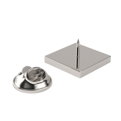 Square Silver Engravable Lapel Pin