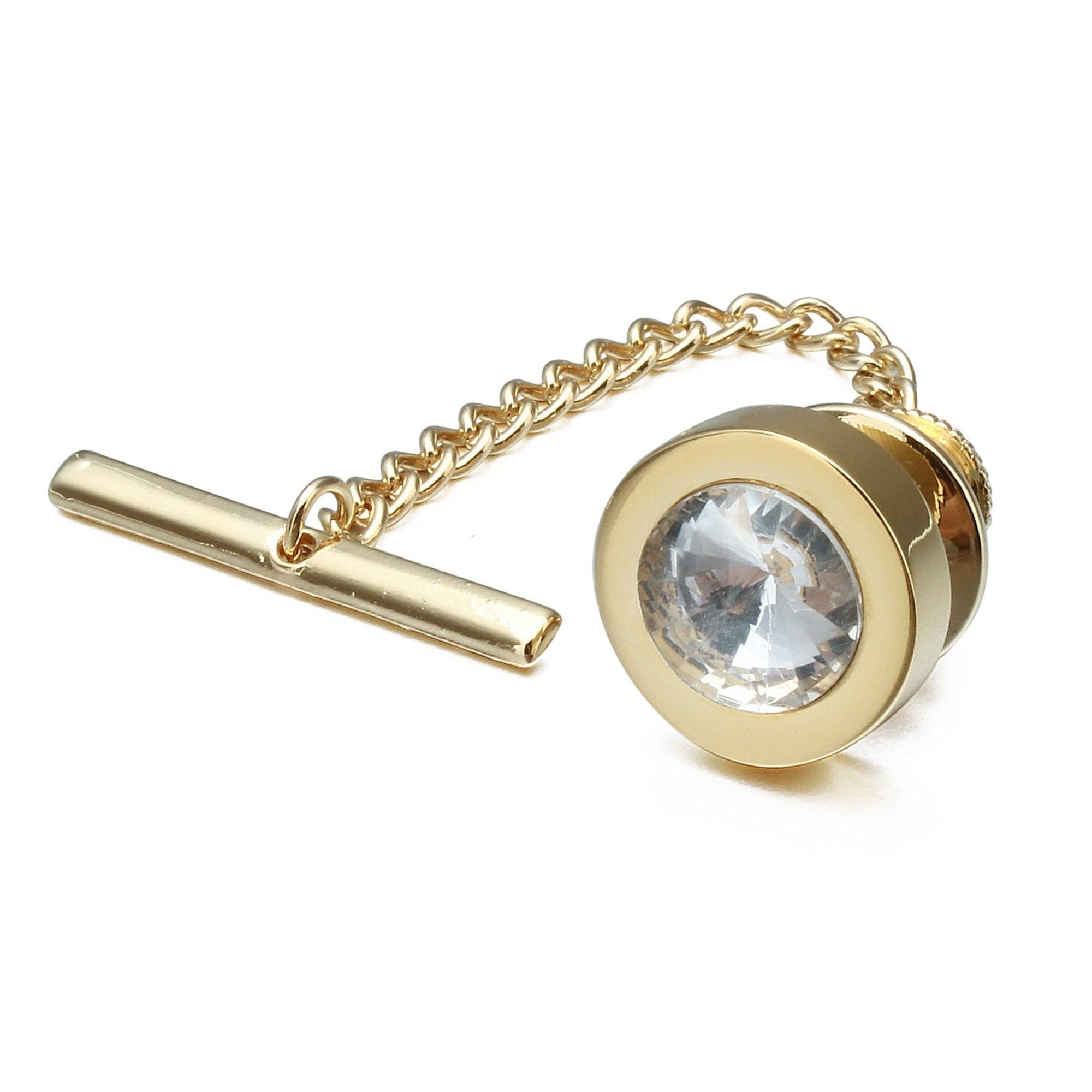 Gold with Crystal Tie Tack