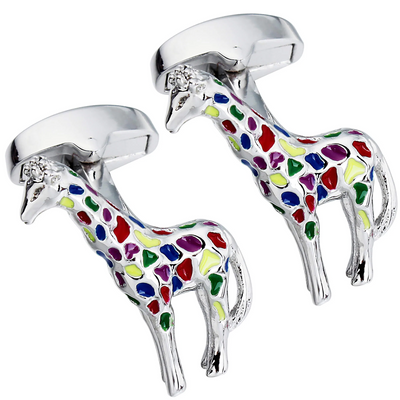 Multi Coloured Giraffe Cufflinks