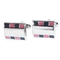 Pink and Black Rectangle Cufflinks
