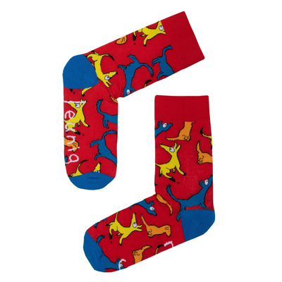 Leunig Dogs Socks Red