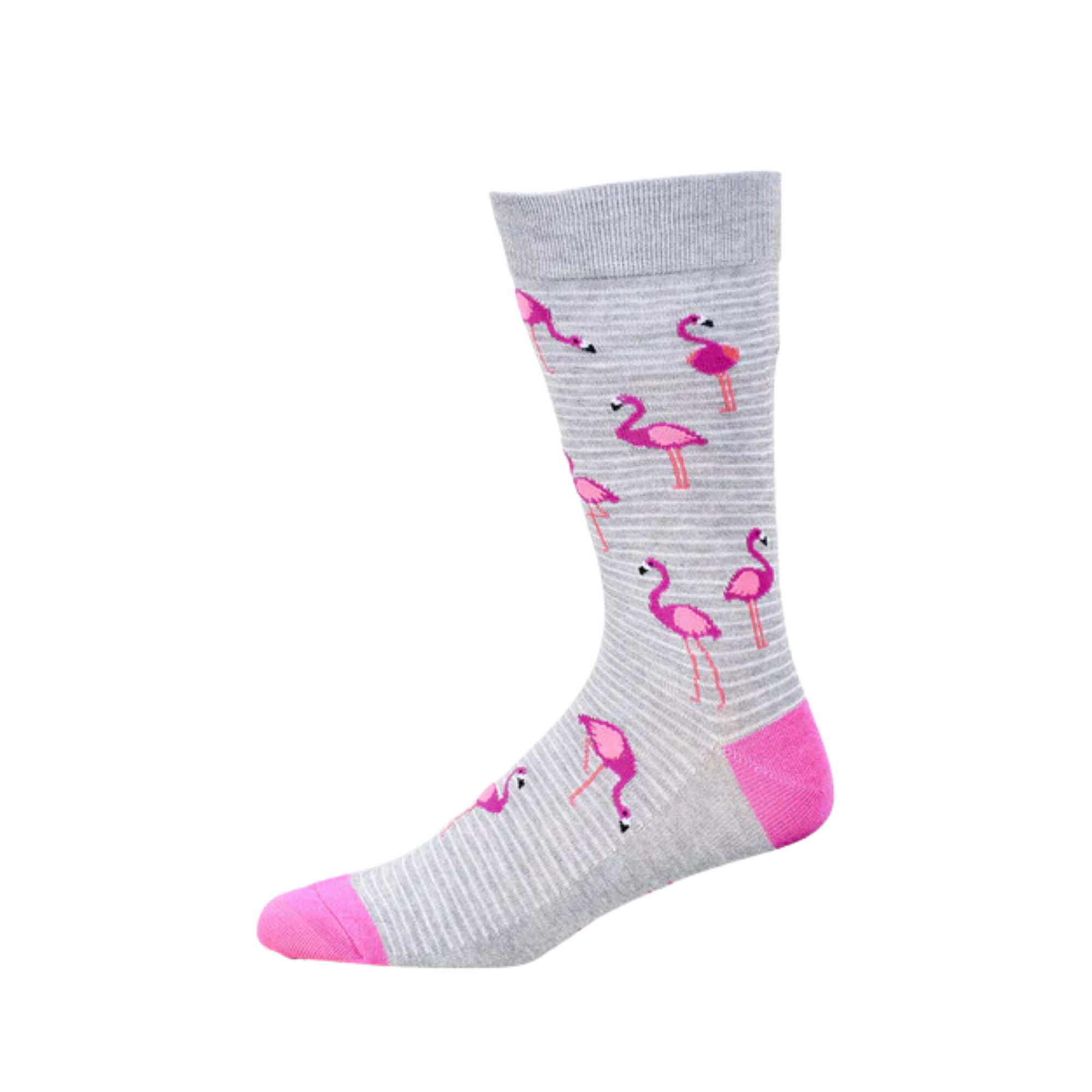 Mens Grey Flamingo Bamboo Sock