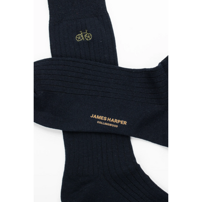 Navy Ribbed Socks