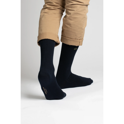 Navy Ribbed Socks