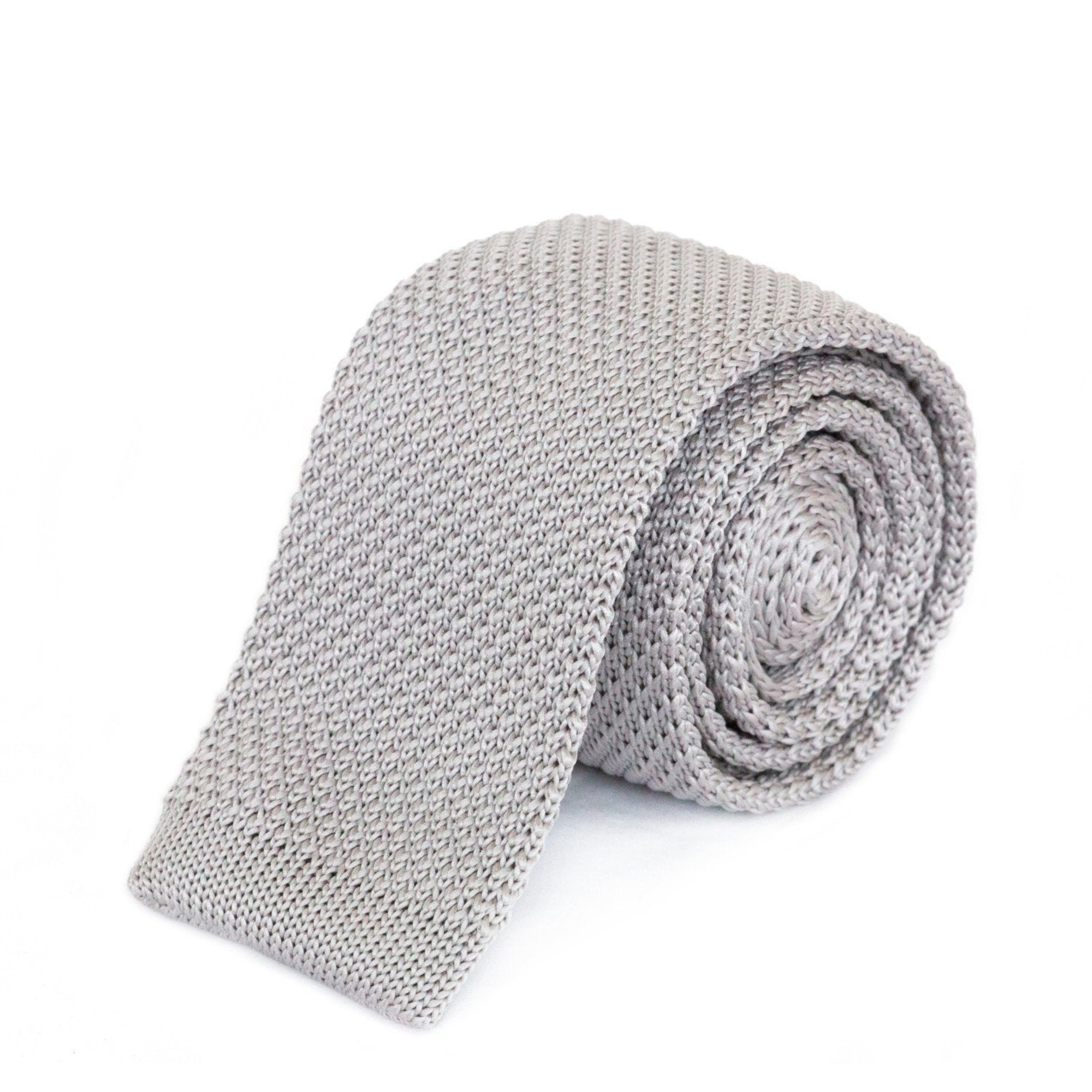 Light Grey Knitted Tie