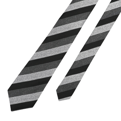 Black Silk Stripe Tie