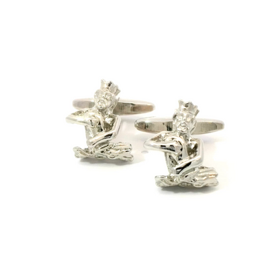 Aquarius Water Carrier Silver Cufflinks