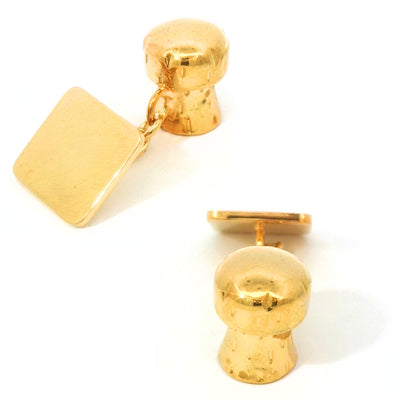 Champagne Cork Gold Cufflinks