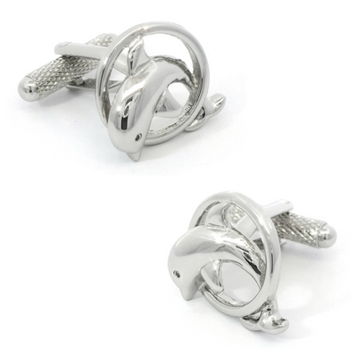 Dolphin and Hoop Cufflinks