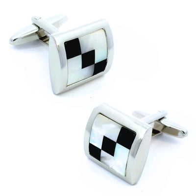 Grey Check Cufflinks