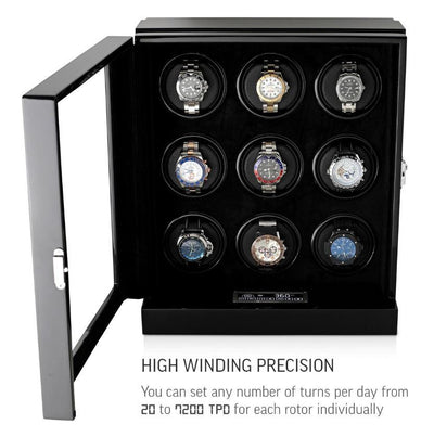 Black Watch Winder Box, 9 Watch Winder Box, Cuffed Watch Watch Winder, Clinks Australia Watch Winder Box, Black Watch Winder Box on Cuffed, Australia Watch Winder Box, Watch Winder Storage Box, Watch Winder Display Box, Watch Winder Box for 9, Watch Winder Box, Black, CW0901, Clinks.com