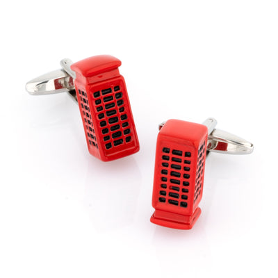 Red "London" Phone Booth Cufflinks