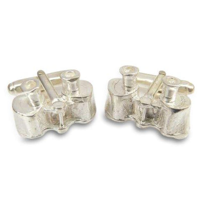 Solid Silver Binoculars Cufflinks