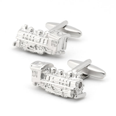 Train Silver Cufflinks