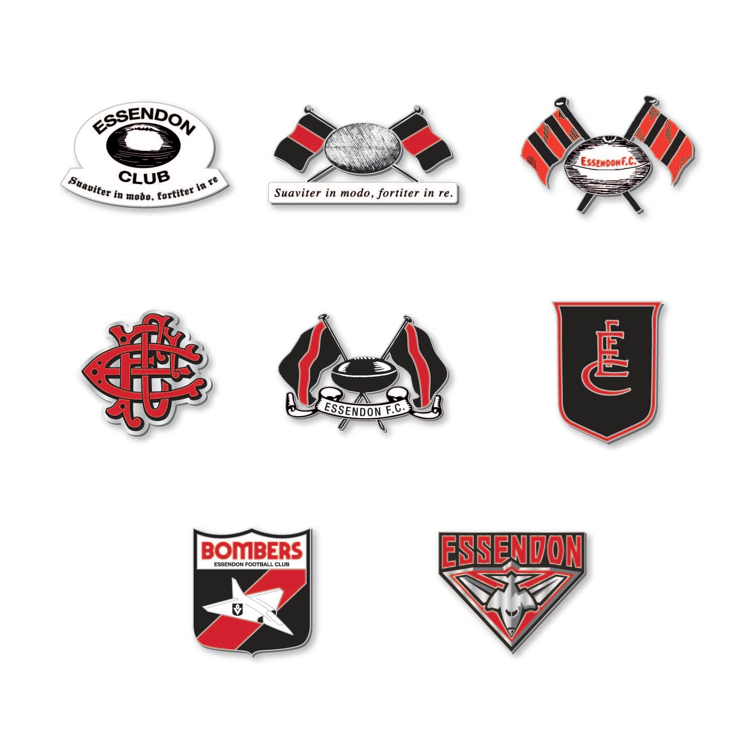 Essendon Bombers AFL Pin Set