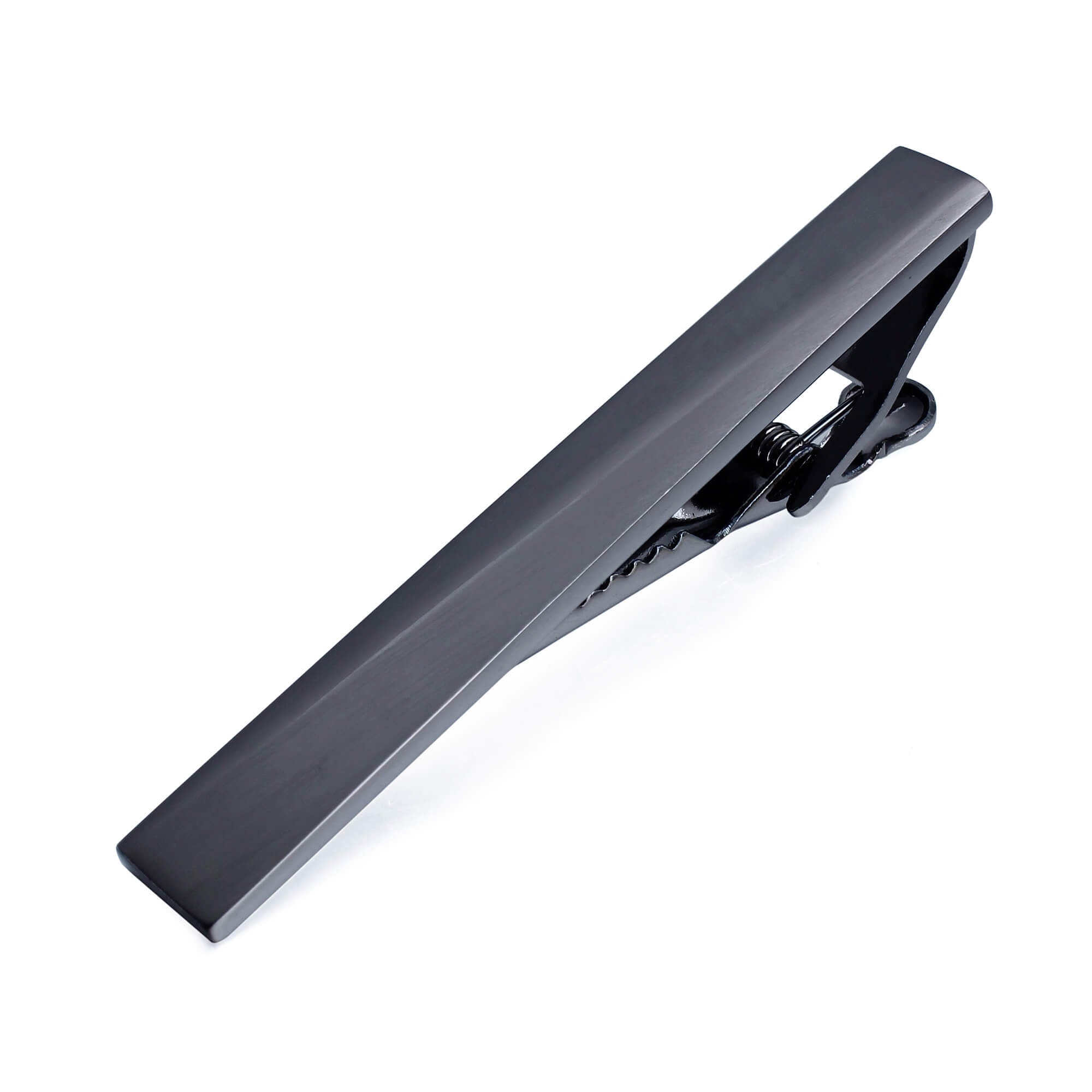 Brushed Gunmetal Angles Cufflinks and Tie Clip Set