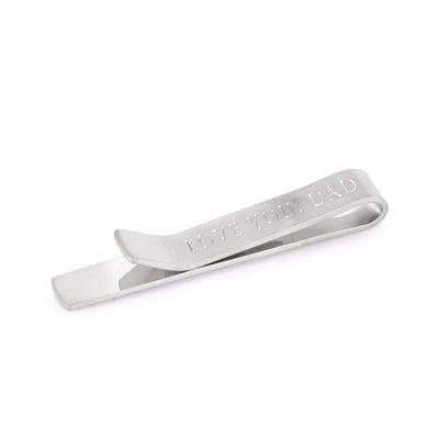 Brushed Silver "Love You, Dad" Tie Clip