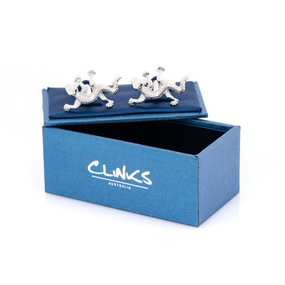 Silver Gecko Lizard Cufflinks